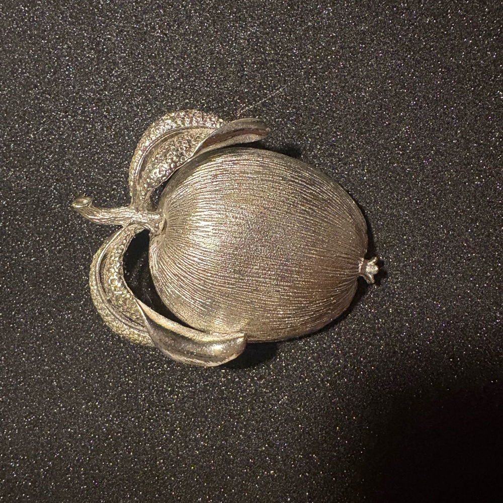 Chic Silver Apple Brooch